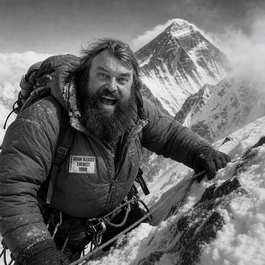 Brian Blessed climbing Everest — lung power, strength, and endurance